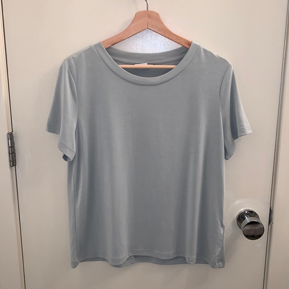 Monki light pastel blue/mint  shirt.